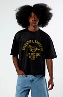 Pacsun Black Leagues Mesh Boxy Cropped Jersey T-Shirt