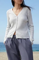 John Galt Silver Zoe Cable Knit Cardigan