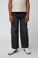 PacSun Kids Black Baggy Cargo Jeans