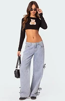 Edikted Ted Cropped Long Sleeve T-Shirt