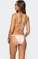 Edikted Floral Ruffle Triangle Bikini Top