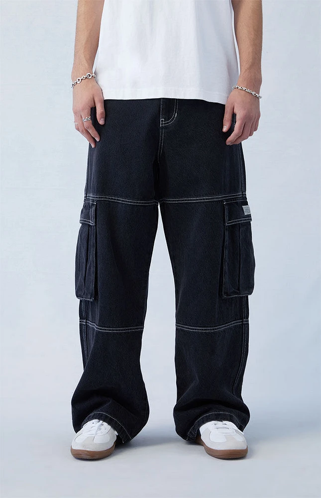 PacSun Eco Black Extreme Baggy Cargo Jeans