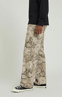 Pacsun Brown Floral Baggy Carpenter Jeans
