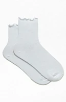 John Galt White Ruffle Socks