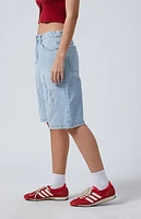 Pacsun Light Indigo Flame Extreme Denim Jorts