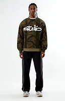 Studio by Supervsn Camo Script Crew Neck Sweatshirt