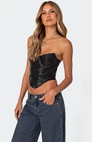 Edikted Aberdeen Faux Leather Cupped Corset