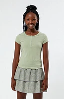 Pacsun Kids Floral Tiered Scrunch Mini Skirt