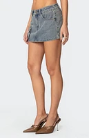 Edikted Quinlan Denim Cargo Mini Skirt