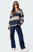 Edikted Romie V-Neck Cable Knit Sweater