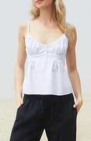 John Galt Blue & White Striped Tiffany Tank Top