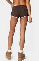 Edikted Juliana Polka Dot Ribbed Shorts