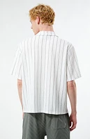 PacSun White Oversized Striped Camp Shirt