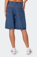 Edikted Jacqui Low Rise Denim Bermuda Shorts