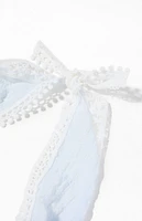 LA Hearts Blue Gauze Lace Trim Headband