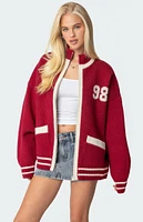 Edikted 98 Varsity Zip Up Sweater