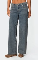 Edikted Leopard Heart Washed Jeans