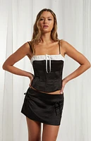 Beverly & Beck Gia Satin Ribbon Mini Skirt