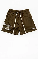 Civil Script Classic Olive Mesh Basketball Shorts