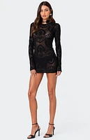 Edikted Embroidered Sheer Knit Mini Dress
