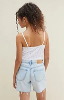 Pacsun Light Indigo Ripped High Waisted Relaxed Jorts