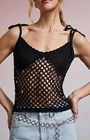 Third Charm Nathalia Charmed Crochet Tank Top