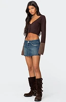 Edikted Color Block Flared Sleeve Cardigan