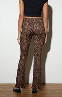 LA Hearts Leopard Knit Flare Pants