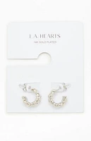 LA Hearts Silver 14K Gold Plated Braided Hoop Earrings