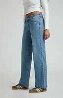 PacSun Dark Indigo Button Pocket Low Rise Girlfriend Jeans