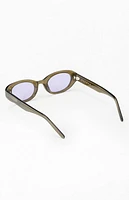 Pacsun Green Eli Round Sunglasses
