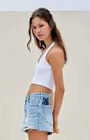 PacSun Light Indigo Star High Waisted Denim Festival Shorts