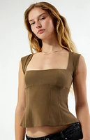 WEWOREWHAT Cap Sleeve Corset Top