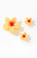 LA Hearts 3 Pack Plumeria Flower Hair Claw Clips