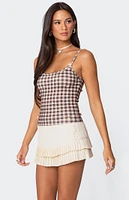 Edikted Flower Field Gingham Tank Top