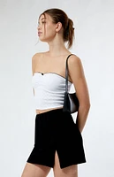 Linen Slit Mini Skirt