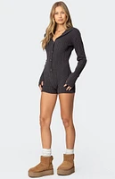 Edikted Hooded Cable Knit Romper