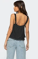 Edikted Ruffle Mesh Babydoll Tank Top