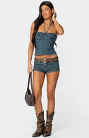 Edikted Jagger Low Rise Denim Shorts