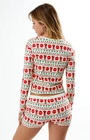 Coca Cola By PacSun Holiday Henley Long Sleeve Top