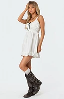 Edikted Eyelet Frill Mini Dress