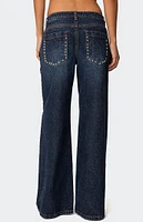 Edikted Stassie Studded Low Rise Jeans