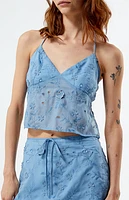 LA Hearts Eyelet Halter Tank Top