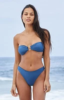 VDM The Label Blue Bailey Reversible Bandeau Bikini Top