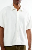 Pacsun Cream Bran Short Sleeve Textured Shirt