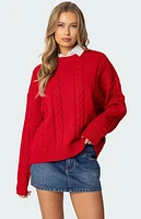 Edikted Acacia Oversized Cable Knit Sweater