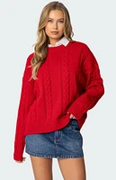 Edikted Acacia Oversized Cable Knit Sweater