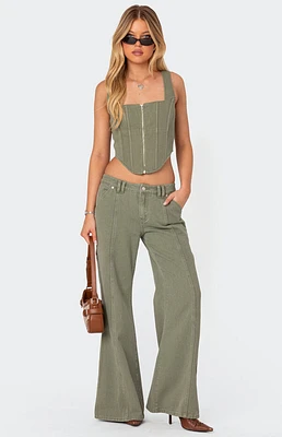Edikted Lottie Low Rise Washed Carpenter Jeans