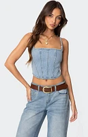 Edikted Tennessee Denim Corset