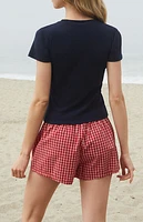 John Galt Red Plaid Keira Boxer Shorts